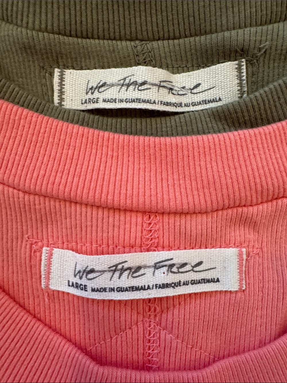 We The Free Kate Tank Top BUNDLE in Olive Green and Coral Cotton - Picture 5 of 6
